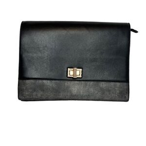 SOLE SOCIETY Envelope Clutch with Gold Hardware in Black and Gray